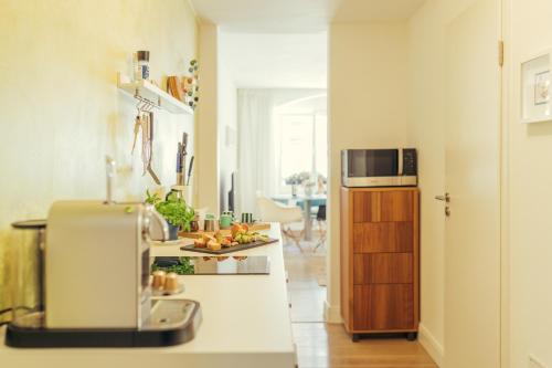 Dapur atau dapur kecil di Feriendomizil "Zum Grauen Wolf"