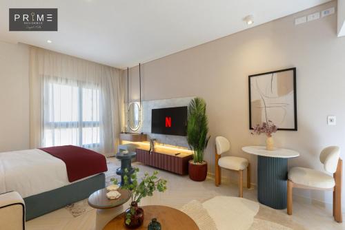 Una cama o camas en una habitación de Prime Residence Zayed Hills