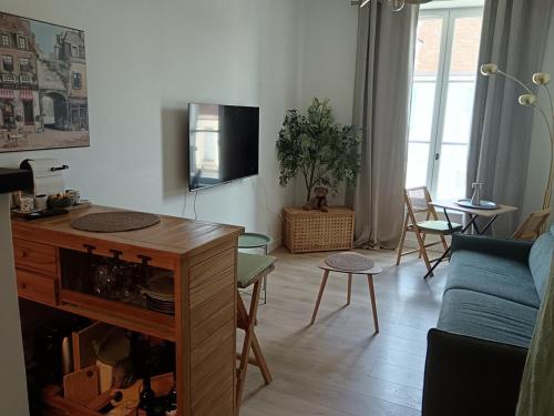 Televisyen dan/atau pusat hiburan di Agréable logement à Loches