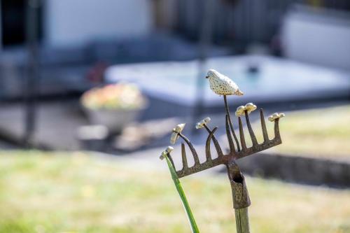 a close up of a golf club with flowers on it at Gite Amélie, Sauna, Spa au coeur des Vosges in Housseras