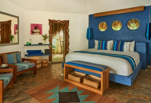 Katil atau katil-katil dalam bilik di Blue Apple Beach