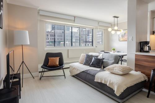 Ένα ή περισσότερα κρεβάτια σε δωμάτιο στο Cool 1-bedroom apartment