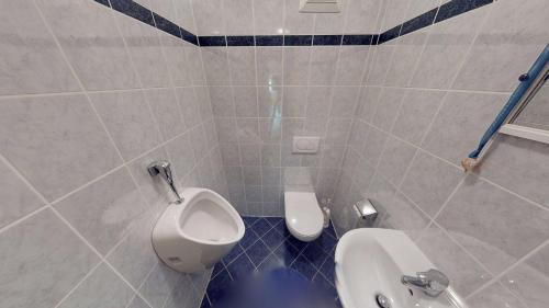 a bathroom with a urinal and a toilet in it at Hotel - Restaurant - Sonnblick in Heiligenblut
