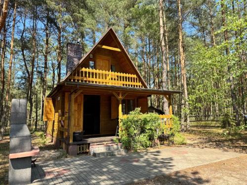 a small house in the middle of a forest at Leśniczówka in Rządza