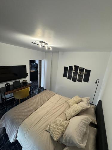 Postel nebo postele na pokoji v ubytování Garden Suite Toulouse