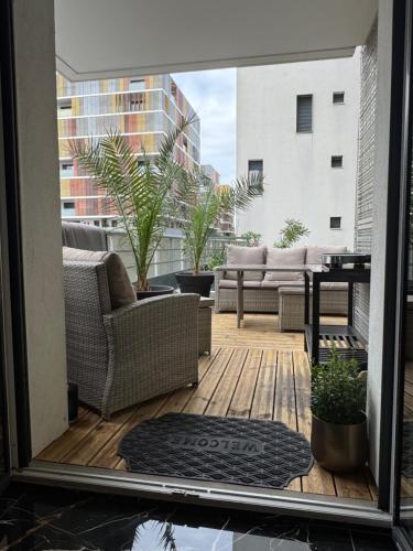 Posezení v ubytování Garden Suite Toulouse