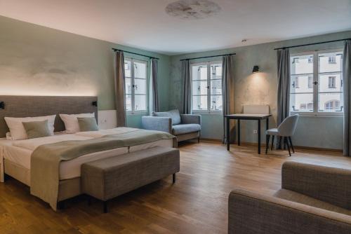 Cama o camas de una habitación en Aktiv Hotel am Inn