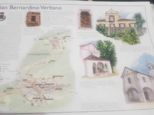 a page of a book with drawings of houses at Casa Pepita in San Bernardino Verbano