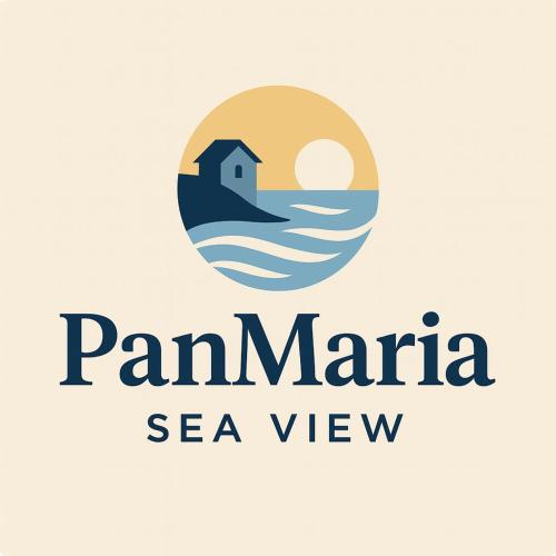 a logo for panama sea view at PanMaria Sea View Garden Flat in Volos