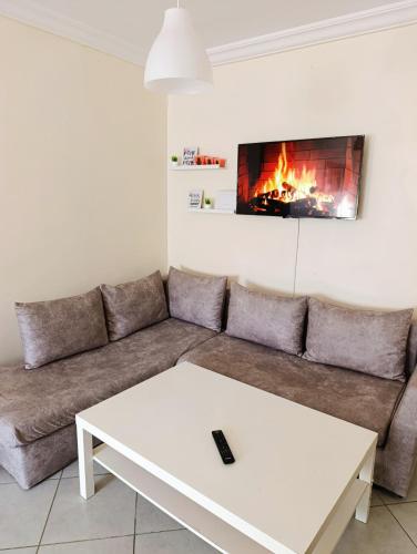 Posezení v ubytování Beachside 2 Bedroom Apartment in Diplomatic Forest Tangier with Free Parking