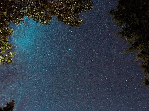 a starry night with the moon in the sky at 2 Bed in Kielder 89299 in Falstone