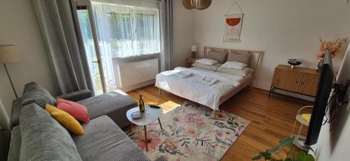 Postel nebo postele na pokoji v ubytování Zeus apartmán