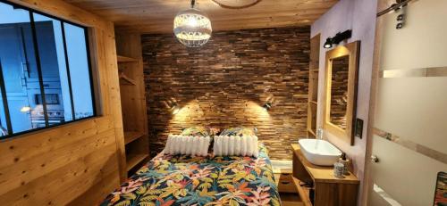 Katil atau katil-katil dalam bilik di Appartement Lac de Vonnes Chatel
