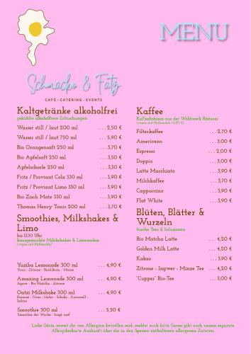 a pink menu for a mexican restaurant at Parkresidenz Lychen Ferienwohnung 2 in Lychen