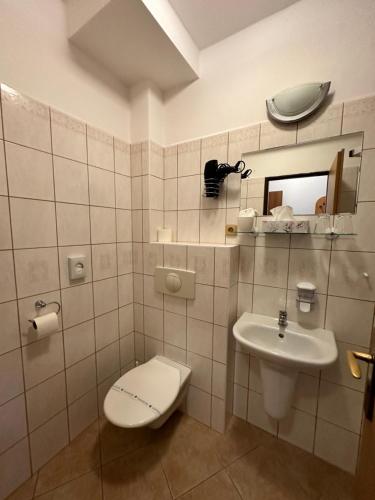Koupelna v ubytování Hotel Vladimír