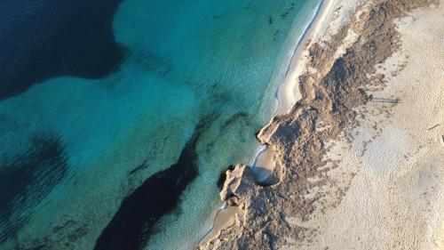 an aerial view of the beach and the ocean at Brezza marina in Càbras