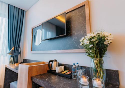 Nhà bếp/bếp nhỏ tại City Port Hotel Trabzon