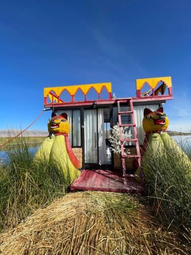 a house sitting on top of a field of grass at Titicaca EcoLux in Puno