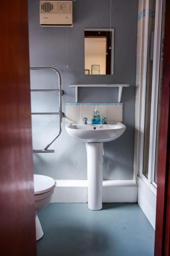 a bathroom with a sink and a toilet at Lochranza Centre CIC in Lochranza