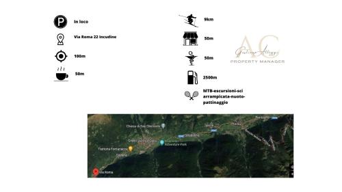 a screenshot of a website with a map at Snowhite in Incudine