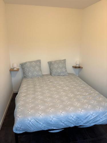 a bed in a room with two pillows on it at G&J fourmidables in Récourt