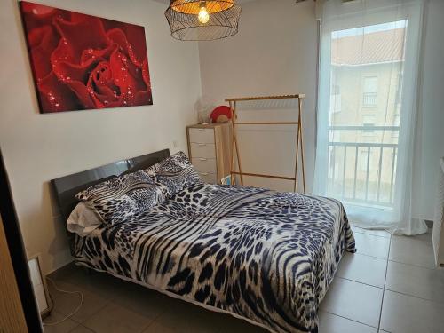Ένα ή περισσότερα κρεβάτια σε δωμάτιο στο Appartement entier benesse maremne