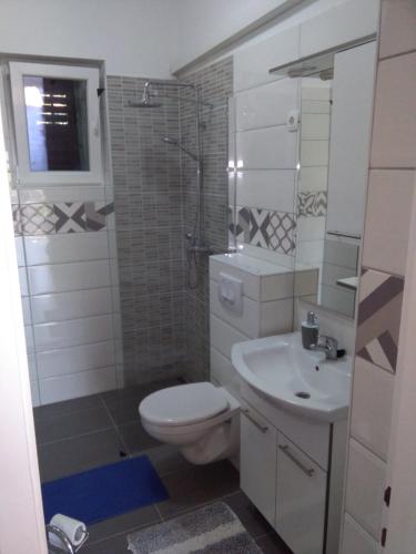 a bathroom with a toilet and a sink at Gajeta in Betina