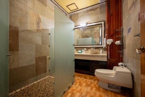 a bathroom with a toilet and a sink at Hotel San Bada Resort & Spa in Manuel Antonio