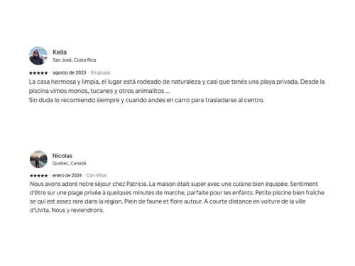 a screenshot of a page of a website with a picture of a dog at Casa Ballena with Beach Access and Private Pool in Uvita