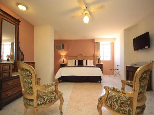TV a/nebo společenská místnost v ubytování Hotel Argento Zacatecas