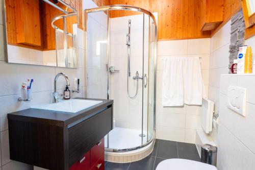 Koupelna v ubytování Chalet l'Aiglon Valais - Vue, Confort, Jacuzzi