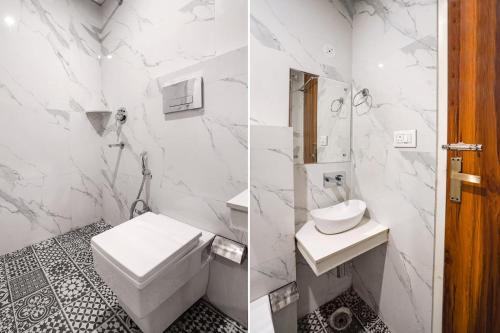 Ein Badezimmer in der Unterkunft hotel-montreal rishikesh madhuban inn