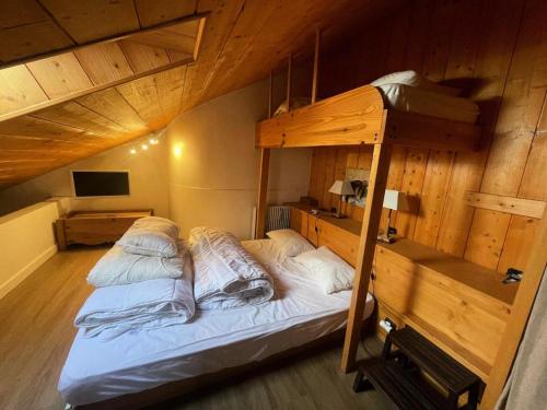 - une chambre avec 2 lits superposés dans une cabine dans l'établissement Résidence Bleuets - Appartement exceptionnel pied des pistes MAE-5371, à Vénosc
