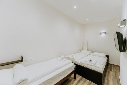 Ένα ή περισσότερα κρεβάτια σε δωμάτιο στο Apartmani & Rafting Boračko jezero