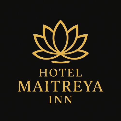Un logotipo para un hotel con un símbolo de loto. en Hotel Maitreya Inn, 