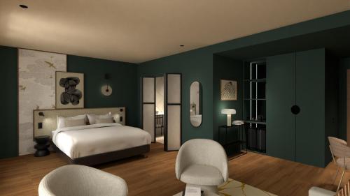 Ένα ή περισσότερα κρεβάτια σε δωμάτιο στο Campanile PRIME - Smart Lyon Chaponost
