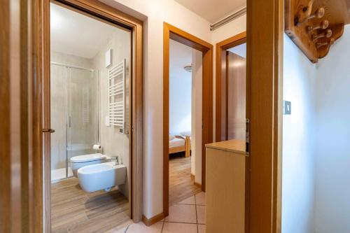 マッツィンにあるCesa de Sassのトイレと洗面台付きのバスルーム