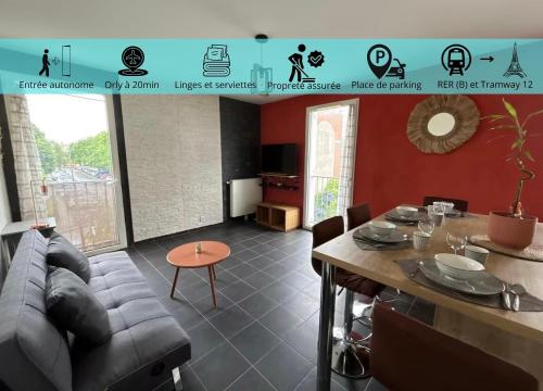 Appartement cosy proche Paris avec parking privé