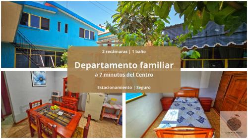 a collage of three pictures of a house at El Rincón de Oaxaca - apartamento completo in Oaxaca City