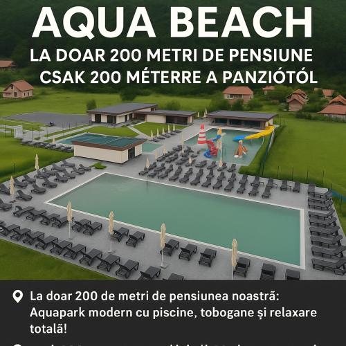 a flyer for a swimming pool with a poster for a park at Fülöp Panzió in Praid