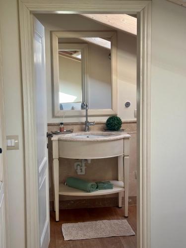 a bathroom with a sink and a mirror at Bella Casa N in Pozzolengo