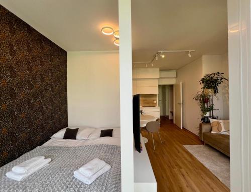 Postel nebo postele na pokoji v ubytování Harmony Apartment Znojmo
