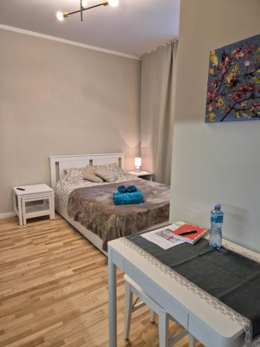 Ένα ή περισσότερα κρεβάτια σε δωμάτιο στο Ieva's PEARL in Riga heart