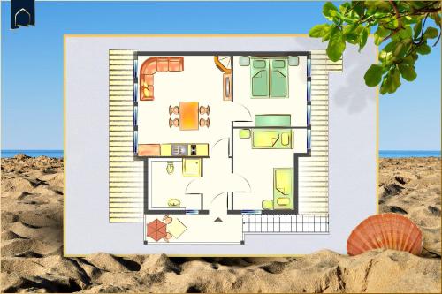 a floor plan of a house on the beach at Förster-Schrödter-Str 10-14 Strandbrise in Ostseebad Koserow