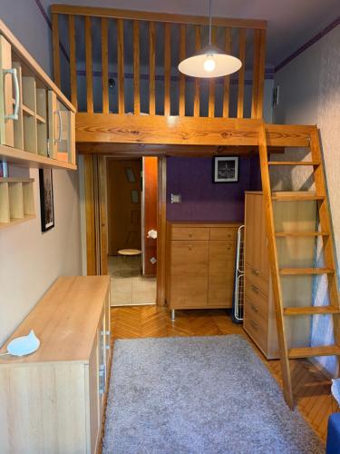 Palanda nebo palandy na pokoji v ubytování Mieszkanie w samym centrum