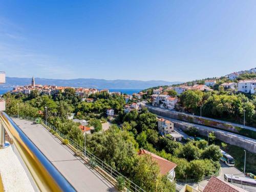 an aerial view of a city with a road at Apartment in Vrbnik - Insel Krk 13615 in Vrbnik