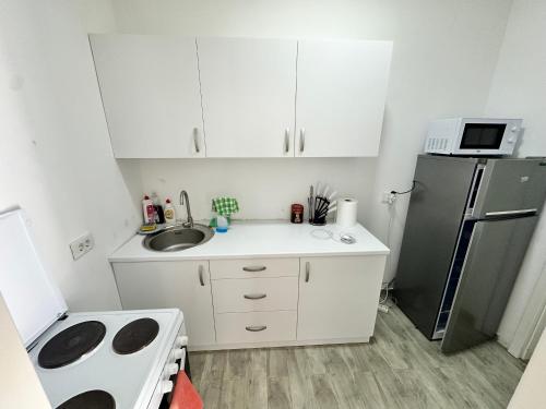 Dapur atau dapur kecil di Lake apartment