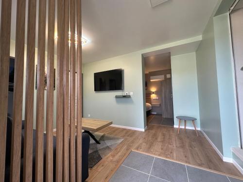 Μια τηλεόραση ή/και κέντρο ψυχαγωγίας στο Suites appartement 1 chambre