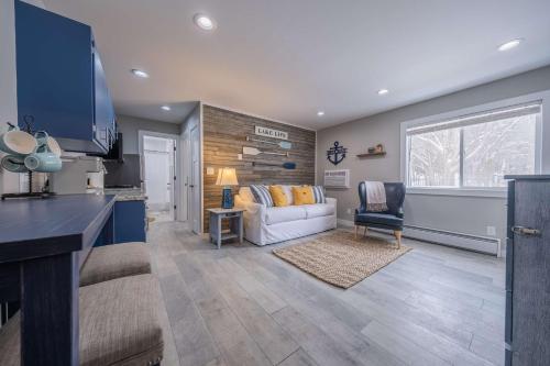 a living room with a couch and a table at Sunset Villa B5 in Bridgman