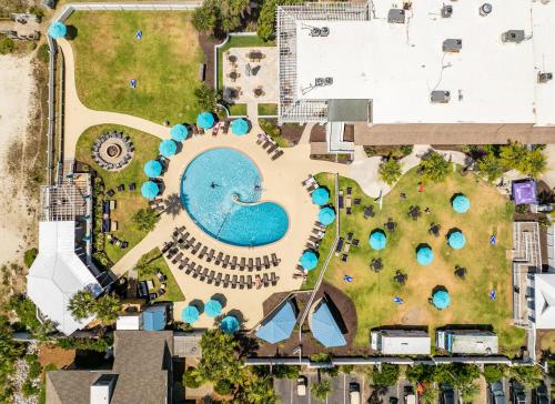 an aerial view of a resort with a pool at 102 Capt John Fripp Villa in Fripp Island